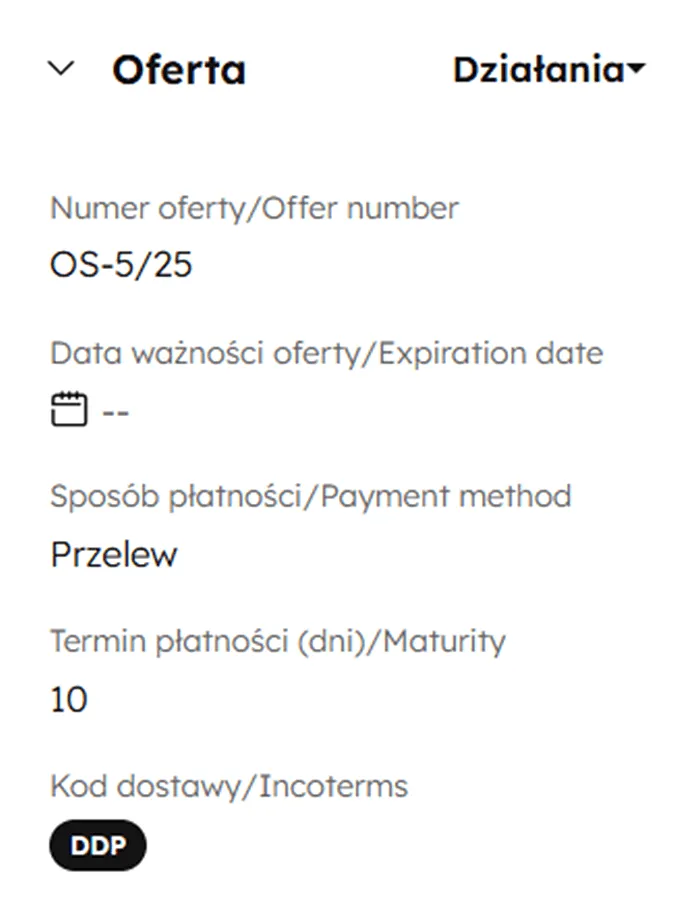 Oferty i zamówienia B2B